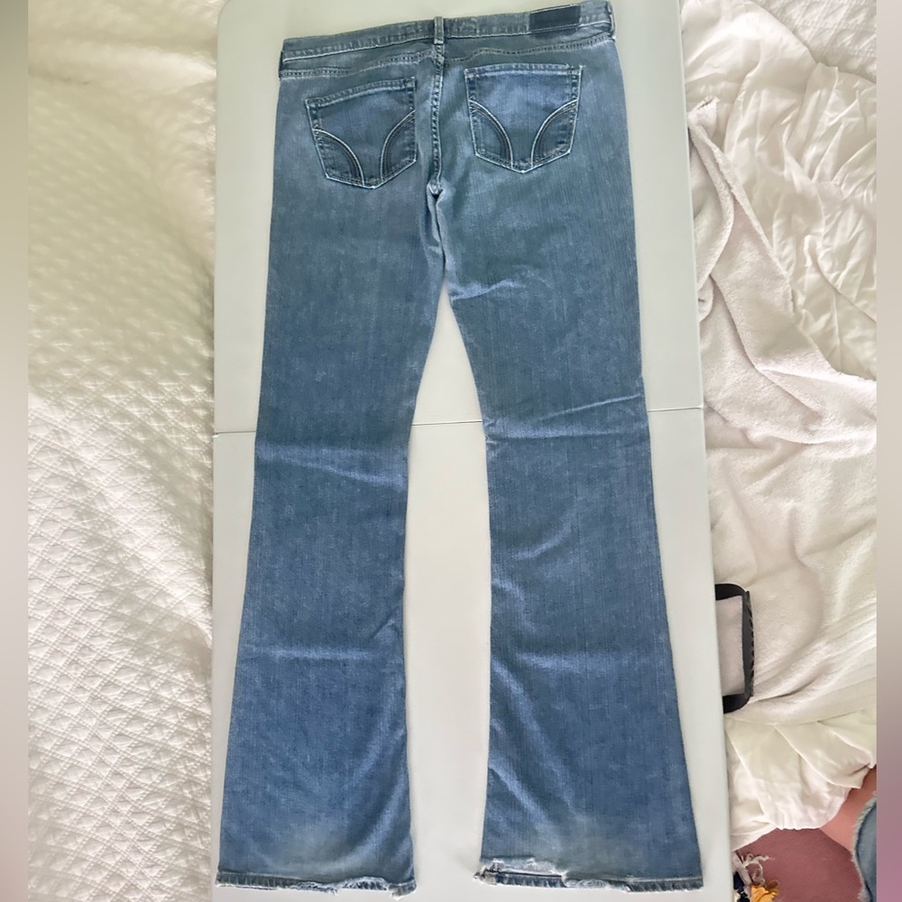 Hollister Vintage Y2K Classic Low Rise Blue Denim Flare Jeans 5/7 - Picture 10 of 11